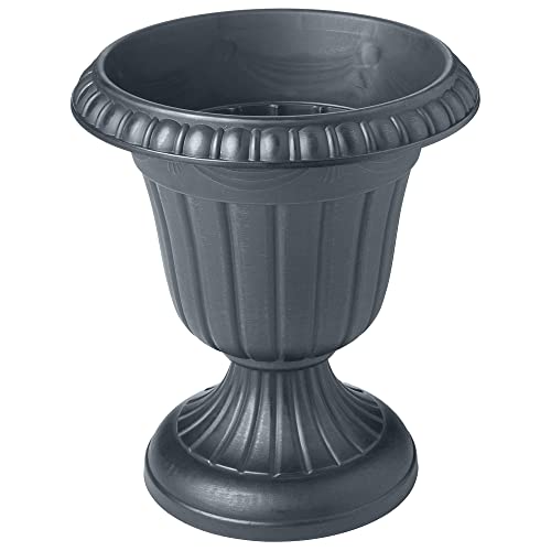 Arcadia Garden Products PL00GY Classic Traditional Plastic Urn Planter Indoor/Outdoor, 16" x 18", Gray - color: Gray, size: 16" x 18"