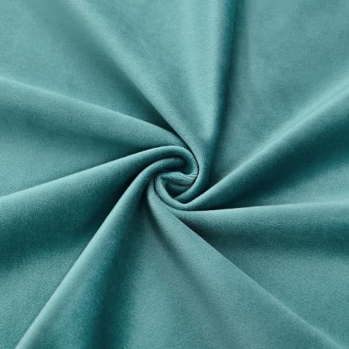 Zihanhome Velvet Storage Ottoman Bench, Button Tufted Ottoman with Hidden Storage, Upholstered Foot Rest Stool with Solid Wood Legs for Living Room, Bedroom, Entryway & Small Spaces (Mint Blue) - color: Velvet-mint Blue