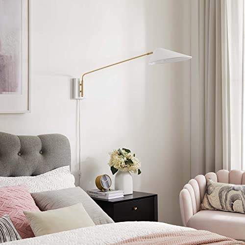 Journey 24" Swing Arm Wall Sconce - color: White, size: 24" Swing Arm