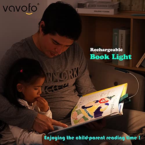 VAVOFO Rechargeable Book Light for Reading in Bed Kids, 7 LED Reading Light with 9-Level Warm Cool White Daylight, Eye Care Lamp with Power Indicator for Bookworms (Green) - color: Green