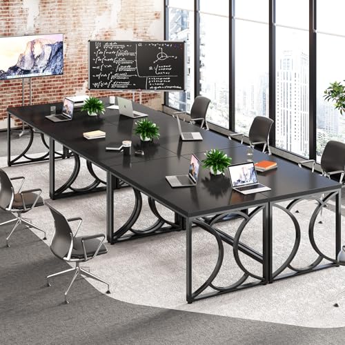 HSH Black Computer Desk,55 Inch Metal Wooden Home Office Writing Desk | Industrial Executive Desk for Work , Modern Student Gaming Computer PC Table,Work from Home,Sturdy Metal Frame,Easy Assembly - color: Black Oak