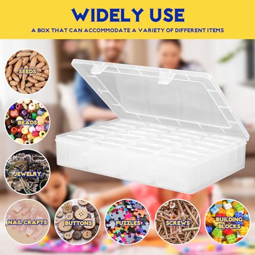 50pc Small Bead Organizer Box, Clear Rectangular Storage Containers with Lids, Plastic Craft Storage Box Cases, Mini Small Parts Organizer for Jewelry, Nails, Screws, Seeds and Labels - size: 2pc-Clear