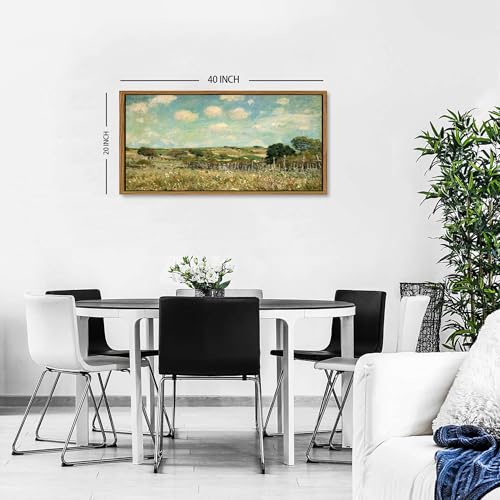 Farmhouse Country Framed Wall Art Barn Meadow Texture Painting for Living Room Abstract Landscape Canvas Prints Vintage Nature Scenery Picture Rustic Classical Artwork Bedroom Home Decorations 20x40 - color: Country, size: 20"L x 40"W