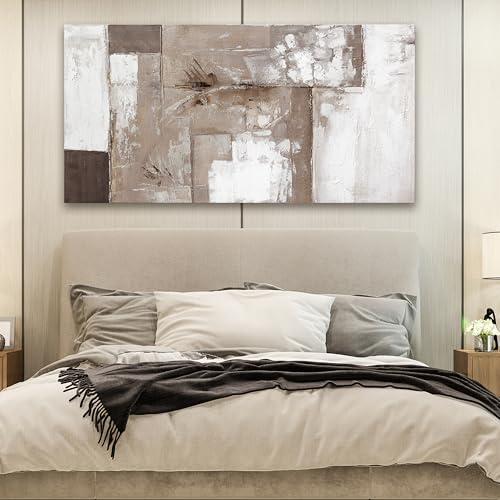 Abstract Wall Art For Living Room Brown Grey And White Wall Art Abstract Canvas Art Wall Decor Paintings Background Modern Artwork Decor For Bedroom Bathroom Can Be Hung 24×48 Inch - color: grey brown, size: 48"L x 24"W