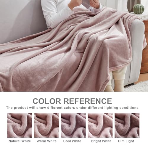 Hansleep Full Pink Fleece Blanket, Soft Flannel Bed Blanket | Fuzzy Cozy Blanket 84x90 Inches, Multi-use for Bed, Sofa, Couch, Travel, Camping, All Season Warm Lightweight Cover - color: Pink, size: Full (84x90 Inches)