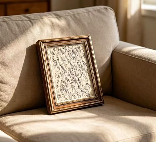 Vintage Gold Framed Horse Sketch Wall Art, Abstract Equestrian Canvas Prints, Rustic Neutral Horse Drawing Wall Decor, Retro Equestrian Drawing Print Artwork for Living Room Bedroom Dorm Office, 16x24in - color: Abstract Horse, size: 24"L x 16"W