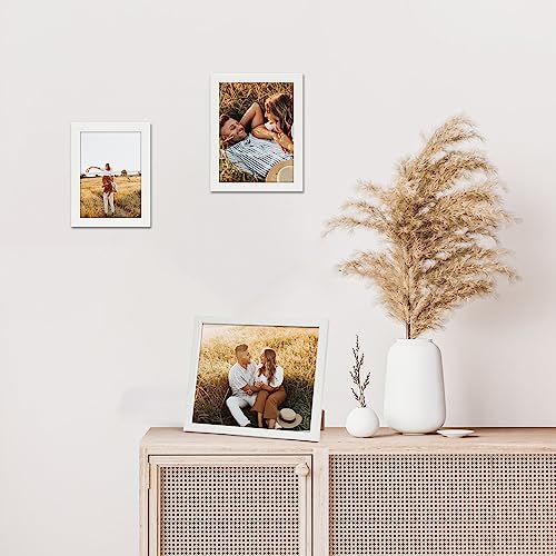 Giftgarden 10-Pack White Picture Frames for Various Sizes Photos, Two 8x10, Four 5x7, Four 4x6, Multi Assorted Modern Frame Collage for Wall or Tabletop Display - color: White Without Mat