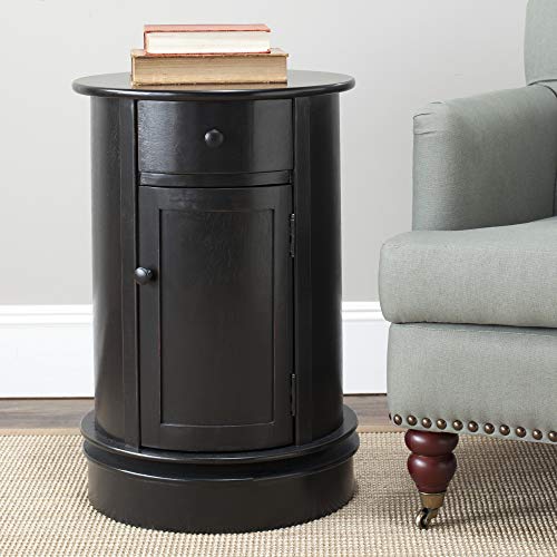 SAFAVIEH Furniture - Tabitha 1-Drawer Accent Table - Dark Cherry - Solid Wood - Farmhouse Storage Design - Ideal for Living Room, Entryway, 17.7"W x 17.7"D x 26"H - Fully Assembled (AMH5712D) - color: Dark Cherry