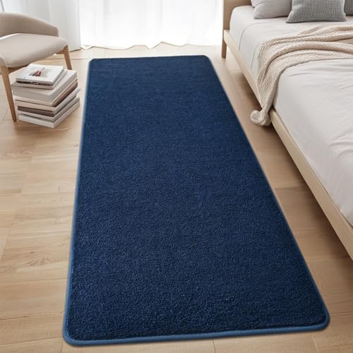 Nuttumico 2x6 Feet Rug Runners for Hallways, Navy Blue Area Rugs for Bedroom Living Room, Washable Non-Slip Entryway Carpets for Kitchen Kids Room Home Decor, Soft Modern Indoor Throw Rugs - color: Navy Blue, size: 2' X 6' (Runner)