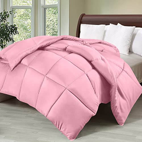 Utopia Bedding Twin Comforter, Duvet Insert, Pink, 64 x 88 Inches | Soft and Fluffy Down Alternative Bed Comforter, All Season, Breathable, Corner Tabs, Box Stitched, Durable, Machine Washable - color: Pink, size: Twin