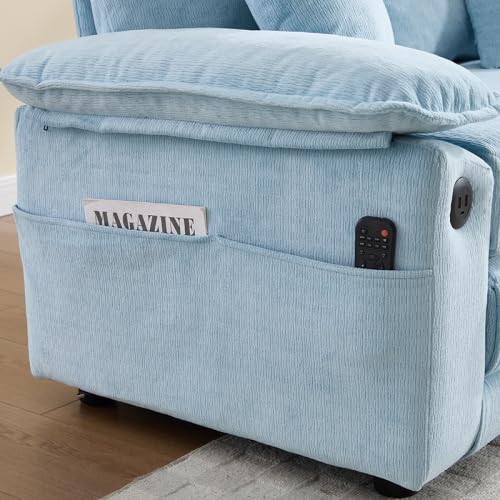 3-in-1 Convertible Sofa Bed | Foldable Loveseat Couch Floor Futon Sofa Sleeper Mattress Lounge Space‑Saving, Blue - color: Blue