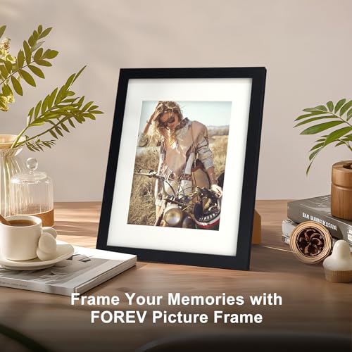 TOFOREVO 8x10 Picture Frames with 6x8 Mat Set of 6, Black | Wood Grain Design, Wall Mounting or Tabletop Display, for Christmas Mother's Day Father's Day birthday - color: Black Wood Grain, size: 8x10