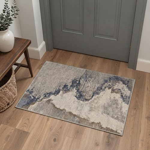 BEIMO 5X7 Modern Abstract Area Rug, Washable Non Slip Soft Living Room Rug | Artistic Rug in Dusty Beige, Soft Faux Wool Rug for Bedroom and Dining Room, Non-Shedding, Easy Care, Lightweight, Low Pile - color: Dusty Beige-1, size: 5' x 7' (Rectangular)