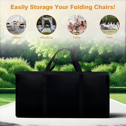 Folding Card Table Storage Bag, Large 35" L x 18" H x 4" W Waterproof Bag for Square 34" Folding Table 600D Heavy Duty Foldable Table Carry Bag, Black
