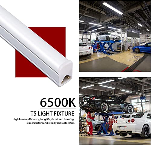 LED Shop Light for Garage, T5, 4FT, 20W, 2200LM, 6500K, 12 Pack | Linkable Expansion, Super Bright, Easy Installation, Mounting Hardware Included, for Garage Warehouse Workshop - color: Bright White-6500k, size: 4FT-12 Pack