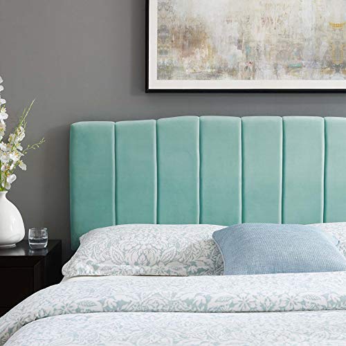Camilla Channel Tufted Performance Velvet King/California King Headboard - Sophisticated Retro Glamour, Stain-Resistant Velvet, Adjustable Mounting Positions.
