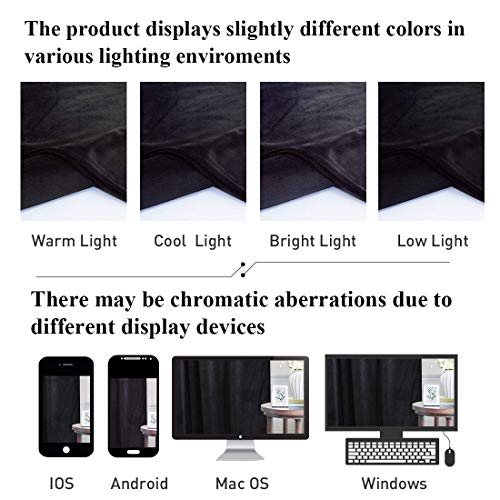 Black Blackout Living Room Curtains 105 inches, 2 Panels | Thermal Insulated Bedroom Window Drapes, 300GSM Heavy Soft Velvet, Noise Reducing, Sliding Door, Dining Room, Theater - color: Neutral Series - Black, size: 52"W x 105"L (Pack of 2)