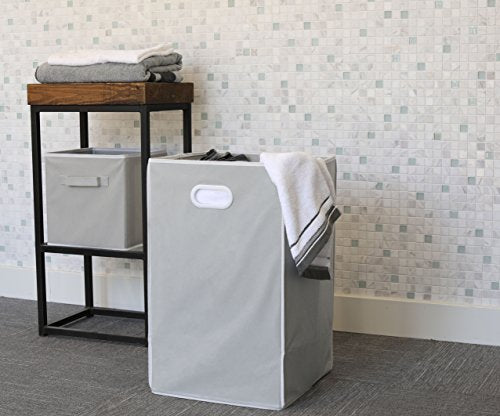 Simple Houseware Foldable Closet Laundry Hamper Basket, Grey - color: Grey