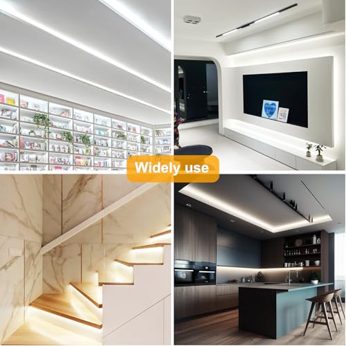 Pandery 24V COB LED Strip Lights Cool White 6000K 32.8FT(2 * 5M) | led Light Strip with Remote and app Control,8mm Wide Ra>90 Cuttable Strip Lights for Bedroom,Wardrobe,Cabinet - color: 6000K Cool White, size: 32.8FT