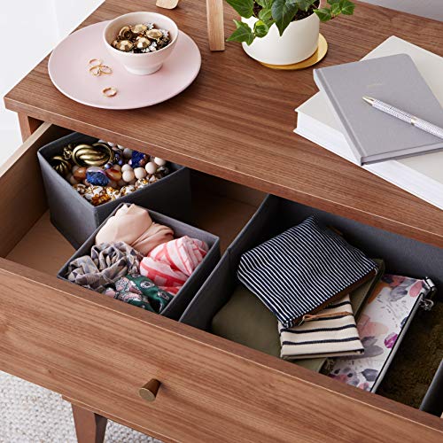 Amazon Basics Cloth Drawer Storage Organizer Boxes for Socks, Underwear and Baby Items Gray (Pack of 60) - size: Set of 60