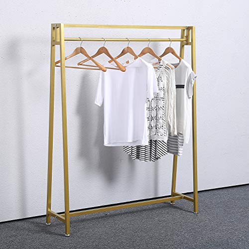 MBQQ Moden Metal Clothes Rack with Clothing Hanging Rack Organizer for Laundry Drying Rack Display Racks Garment Racks,Gold - color: Gold