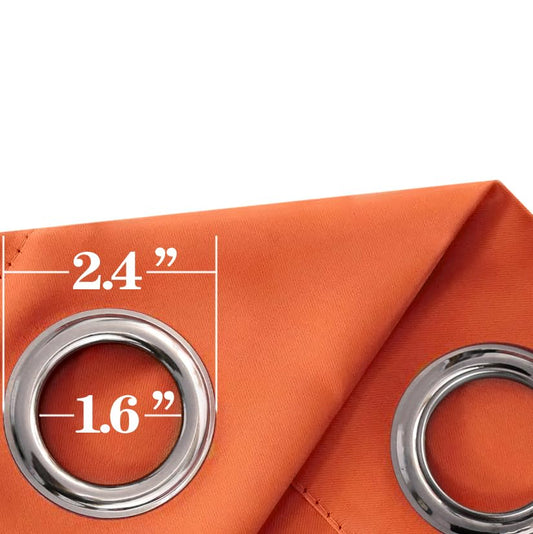 Mrs.Naturall Orange Grommet Blackout Curtains for Bedroom 34x45 Inches Long - color: Orange, size: 34"W x 45"L (Pack of 2)