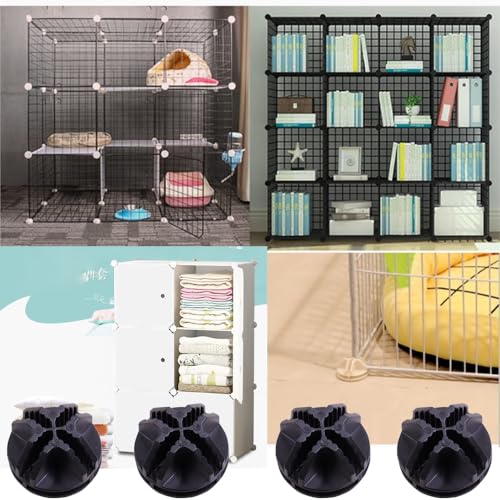 20 Pieces Cube Connectors, Wire Grid Cube Connector for Modular Closet Storage Organizer and Wire Shelf (Black)