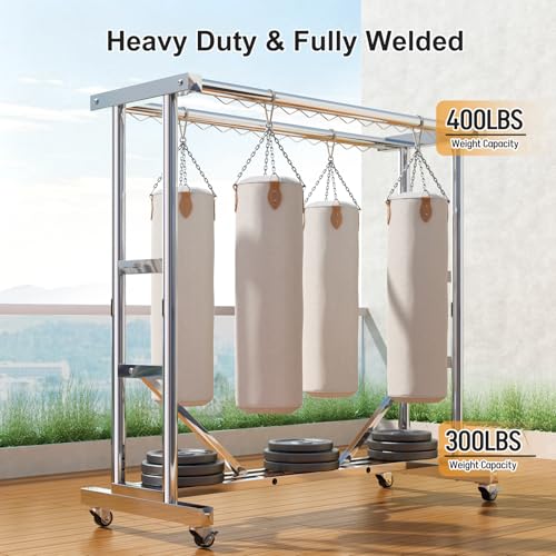 Heavy Duty Clothes Rack, Thickened Stainless Steel Frame, Silver | Thickened stainless steel frame, high load capacity, home & commercial, rust-resistant, stable without wobbling - color: Silver