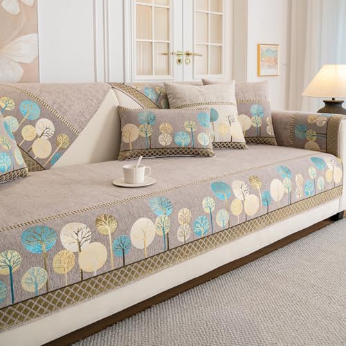 JoraLion Boho Jacquard Sofa Cover 36"x71" - Chenille Loveseat & Sectional Cover, Washable Non Slip Slipcover for Cushion Couches, 1pc, Khaki - color: Khaki, size: 1pc - 36"x71" - Seat Cover