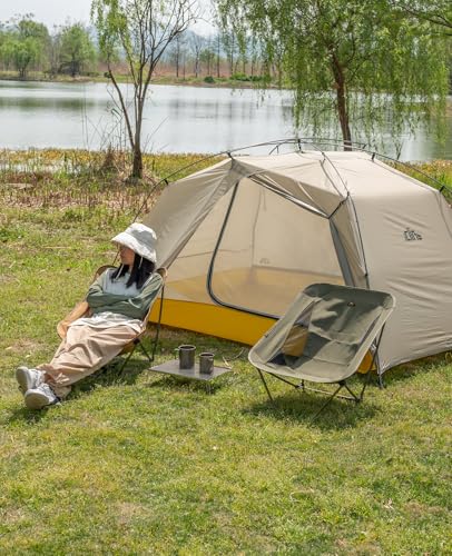 Low Ultralight Compact Folding Chair (Green) | with Side Pocket and Carry Bag, for Camping Backpacking Hiking - color: Green