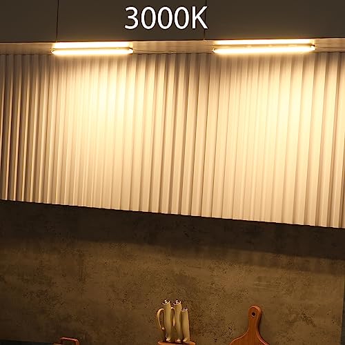 Plug Under Cabinet Light Kit with Power Adapter, Dimmer, 2 pcs 12 Inch USB LED Light Bars. Dimmable Linkable for Kitchen Counter, Workbench, Coffee Station, Workspace, Closet. Warm White 3000K - color: Warm White 3000K, size: 2-Light-Bar-Kit