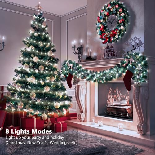 16.5ft Battery Operated String Lights (2 Pack), 50 LED Fairy String Lights Battery Powered with Remote & Timer for Indoor Outdoor Christmas Trees Wreath Decoration Bedroom Patio - Cool White - color: Clear Wire - Cool White