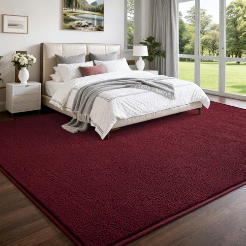 Nuttumico Modern Soft Area Rugs Memory-Foam Bedroom Carpet, 4x6 Feet Burgundy Red Carpet for Boys Girls Living Room, Dorm Nursery Decor, Soft and Machine-Washable - color: Burgundy Red, size: 4' X 6' (Rectangular)