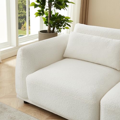U Shaped Cloud Sectional, Convertible L Shaped Couch with Removable Ottomans,Modular Cloud Couch Sectional for Living Room(4 Set + 2 Ottomans - White) - color: White, size: 4set+2 Ottoman