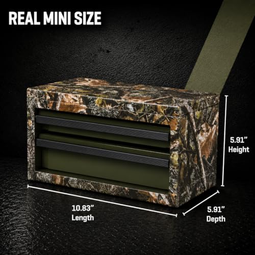 Mini 2-Drawer Steel Tool Box Green Camo - color: Green Camo, size: 2 Drawer