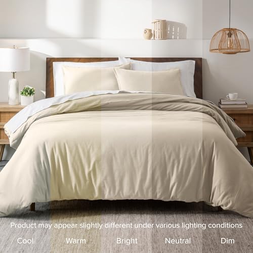 Bare Home Flannel Duvet Cover Set (Twin/Twin XL, Sand) | 100% Cotton, Velvety Soft, Heavyweight, Premium Flannel, Double Brushed, Includes Sham Pillow Cover - color: 05 - Sand (No Comforter), size: Twin/Twin XL