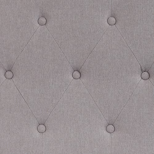 EMMA + OLIVER Twin Button Tufted Headboard | Adjustable Bed Rail Slots, Fabric Upholstered - color: Light Gray, size: Twin