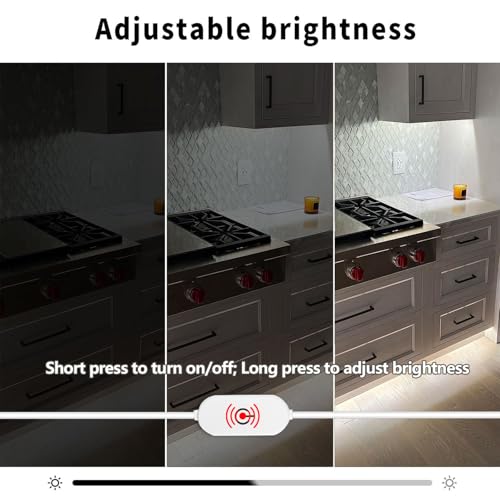 ZSLAIFU 24V COB LED Strip Light, 16.4ft Touch Dimmable LED Light Strip, High Density Flexible White Tape Lights, CRI90+ LED Lighting for Backlighting for TV, Bedroom, Cabinet, Indoor Decor - color: White, size: 24V16.4ft
