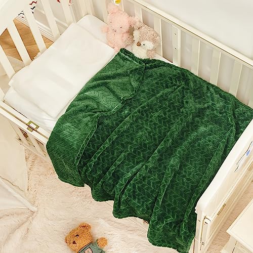 InHand Fleece Baby Blanket, Super Soft Swaddle Blanket, Plush Fuzzy Warm Green Throw Blanket, Newborn Receiving Blanket for Crib, 30x40 inches - color: A-green, size: Baby-30x40 IN