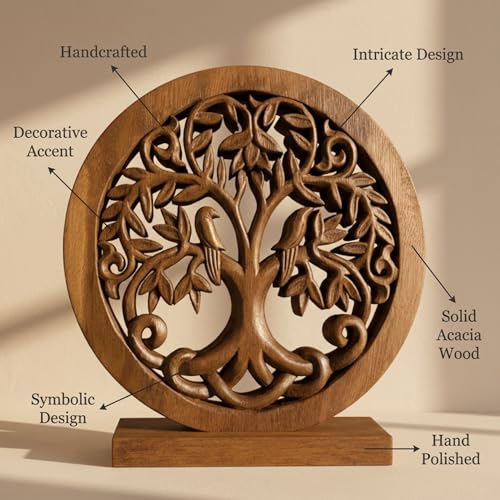Solid Wood Tree Sculpture, Gift for Mom, Home Decor, Living Room, Boho, Coffee Table, Centerpiece Table Decorations, Mantle, Bathroom Shelf, Farmhouse, Christmas Decorations, Mothers Day Gifts - color: Mauk