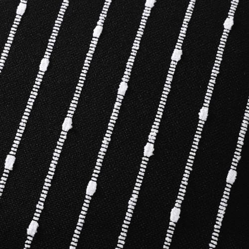 decorUhome Striped Decorative Throw Pillow Covers 20x20 Set of 2, Black | Modern Accent Pillow Covers, Textured Jacquard Design, Elegant Home Style for Sofa, Couch, Bed, Living Room - color: Black, size: 20" x 20" (Pack of 2)