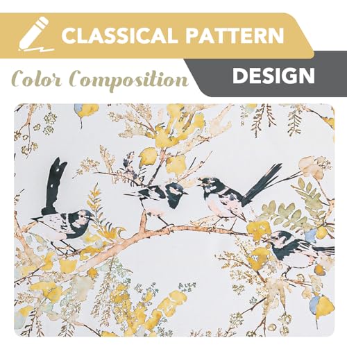 H.VERSAILTEX 꽃무늬 100% 암막 커튼 160cm(63인치) 길이 2패널 빈티지 커튼 드레이프 빛 차단 그로밋 패턴 단열 옐로우 플라워 커튼 거실용 머스타드/블랙 - color: 머스타드/블랙, size: 52"W x 63"L (Pack of 2)