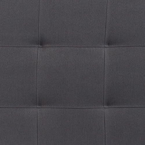 EMMA + OLIVER Dark Gray Queen Quilted Tufted Headboard | Adjustable Bed Rail Slots, Fabric Upholstered - color: Dark Gray, size: Queen