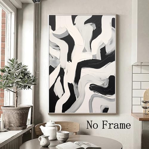 Black And White Abstract Line Wall Art Minimalist Abstract Black Stroke Lines Canvas Abstract Artwork Modern Minimalist Paintings Black And White Line Art Print Abstract Line Pictures 16x24in No Frame - color: E, size: 16"L x 24"W