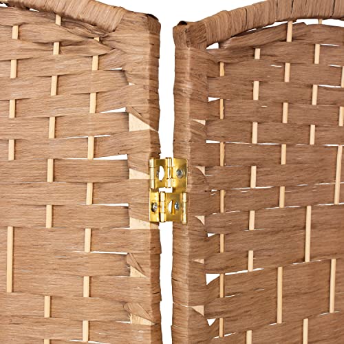 Red Lantern 2 ft. Short Diamond Weave Fiber Folding Screen - Natural - 8 Panel - color: Natural, size: 8 Panel