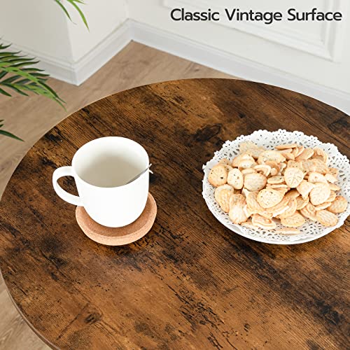 HOOBRO Bar Table, Height-Adjustable Round Pub Table 27-35.4 Inches with Sturdy Base, Modern Style, Easy to Assemble, Suitable for Small Space, Rustic and Black BF58BT01G1 - color: Rustic Brown
