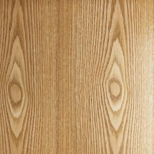 JUSTONE 35.43''Round Fluted Coffee Table,Farmhouse Wood Coffee Table for Living Room Apartment,Easy Assembly,Oak(ø35.43'' x 13.78'') - color: 31.49'' Round - Oak