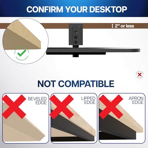 VIVO Clamp-on 23 x 10 inch Rotating Computer Keyboard and Mouse Tray, Extra Sturdy Desk Swivel Clamp, Ergonomic Typing, Black, MOUNT-KB04CB