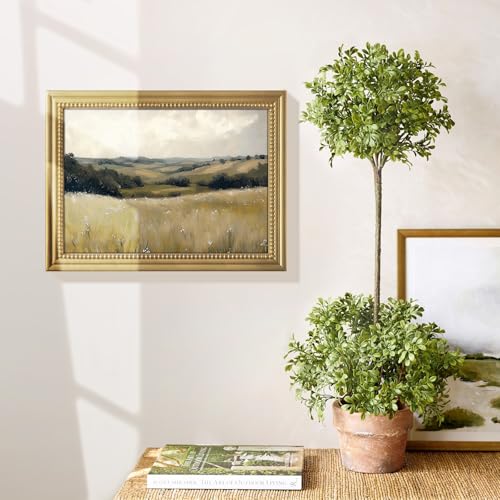 Gatheroad Vintage Gold Framed Canvas Wall Art Prints, Landscape Nature Oil Painting Prints, Farmhouse Cottagecore Rustic Home Accent for Living Room Bedroom Bathroom, 12x16 Inch - color: Earthy Hills, size: 12X16inch