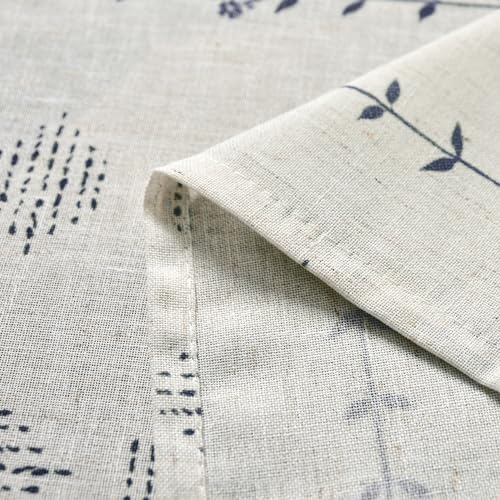 Lino Rosa Bathroom Curtains Window,Small Linen Striped Boho Blue Kitchen Curtains 24 Inch Length Sets - color: Navy, size: 24"W x 24"L (Pack of 2)
